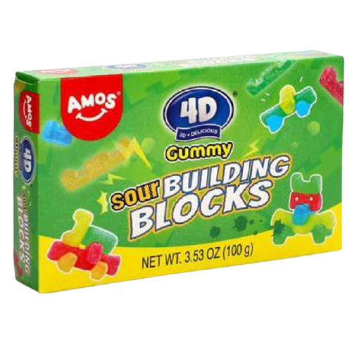 4D Amos Sour Candy Gummy Blocks