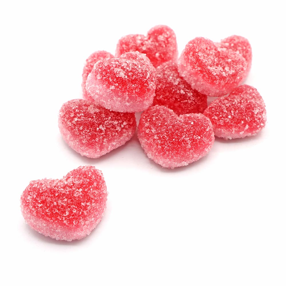 Fizzy Strawberry Hearts (100g)
