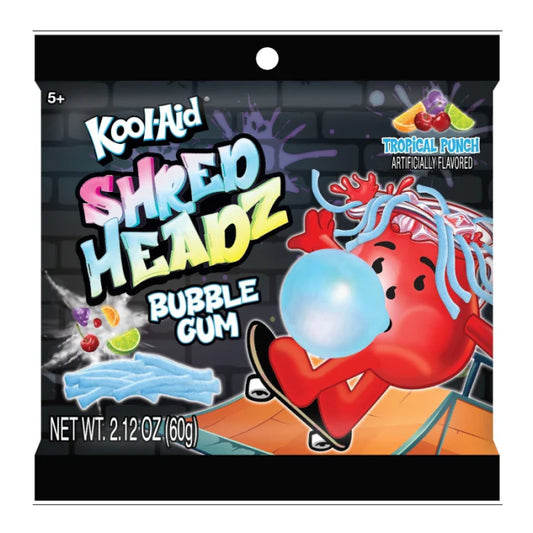 Kool-Aid Shred Headz Tropical Punch Bubblegum (60g)
