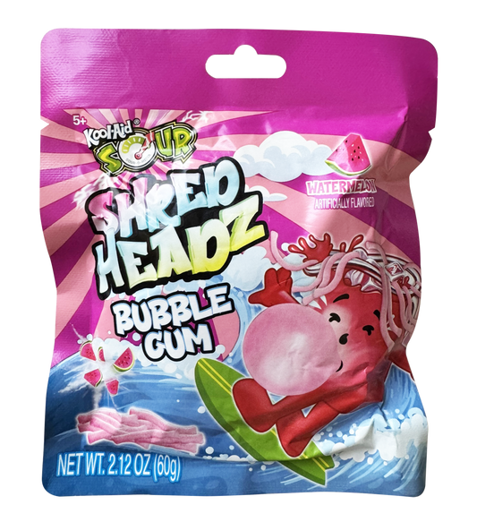 Kool-Aid Sour Shred Headz Watermelon Bubblegum (60g)